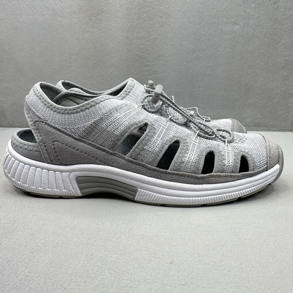 OrthoFeet Laguna 807 Womens Size 11 (B) Sandals Grey Stretch Knit Orthopedic